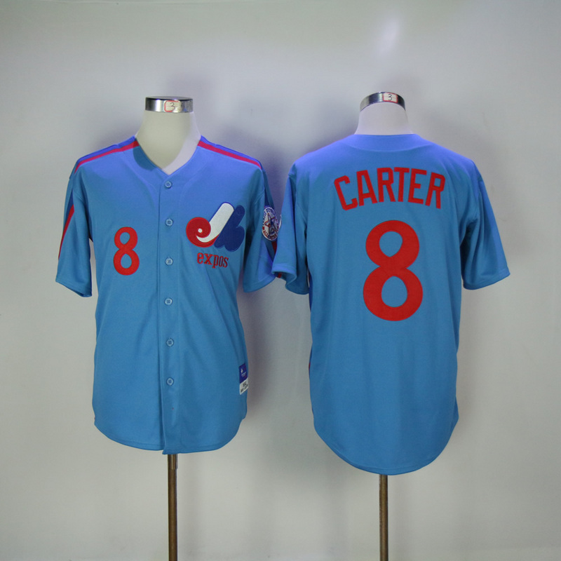 2017 MLB Montreal Expos #8 Carter Blue Throwback Jerseys